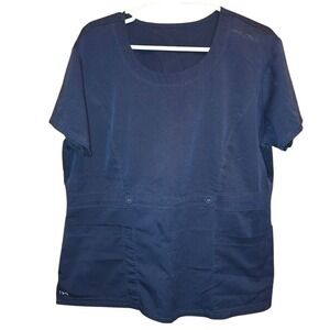 NRG Barco Scrub Top Navy Blue Women's XXL 46" chest medical uniform